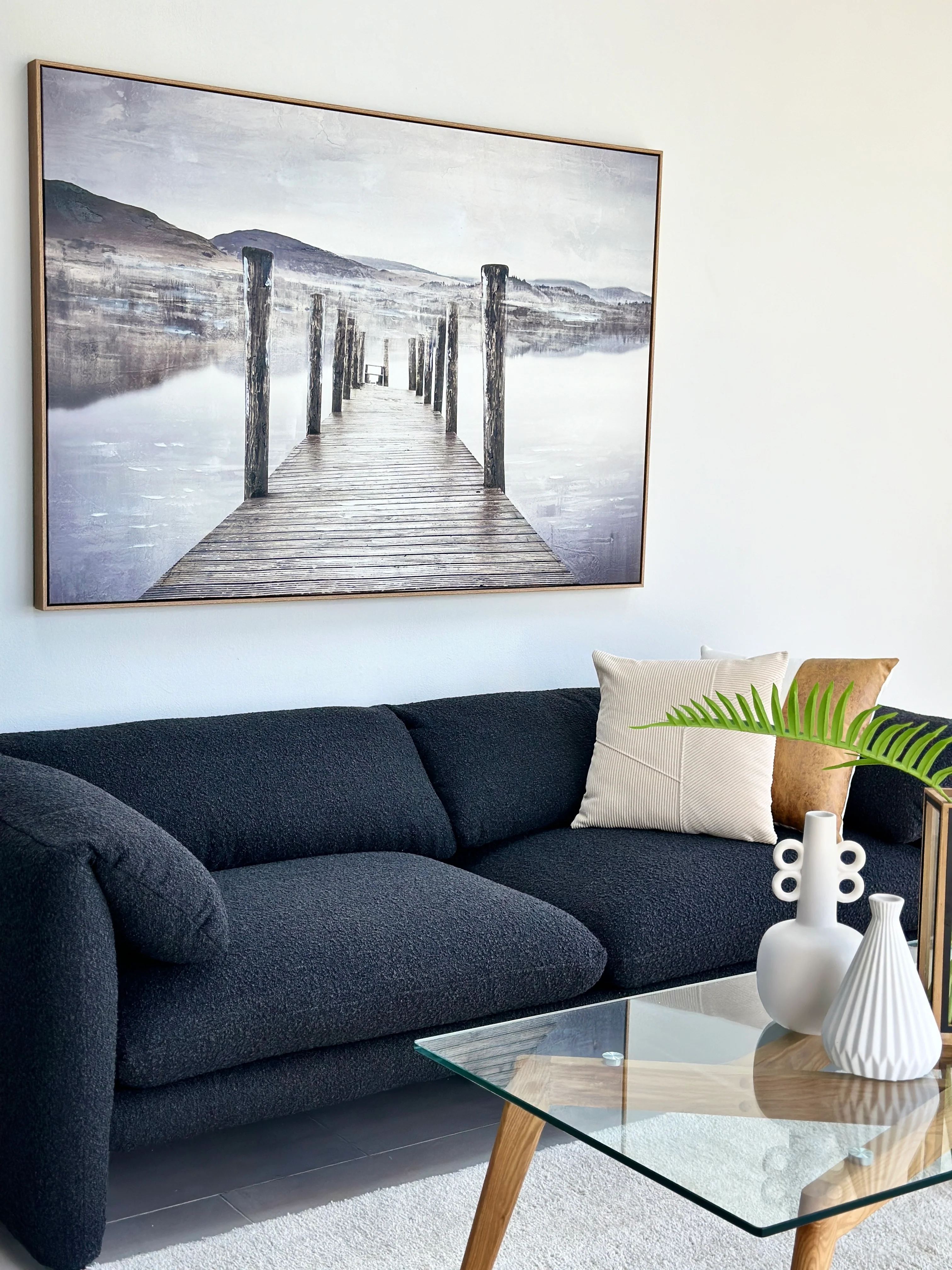 Harmony Black Sofa Bouclé Stoff