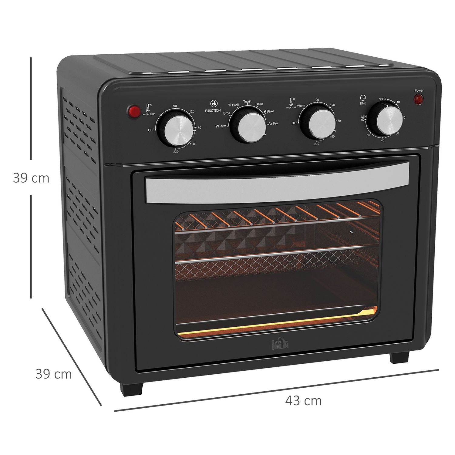 Homcom 30L 1600W Elektro-Tischbackofen mit 7 Heizstufen