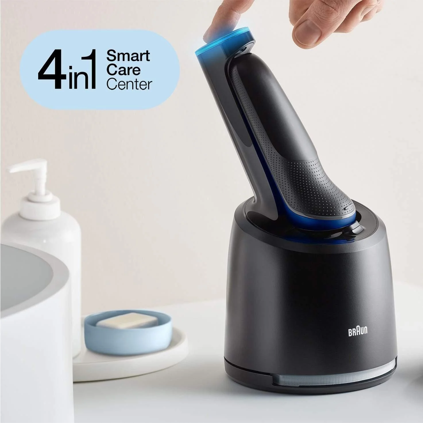 2025 Braun Series 6 60-B7200cc barbermaskine til mænd – våd- og tørbarbering med SmartCare Center – blå
