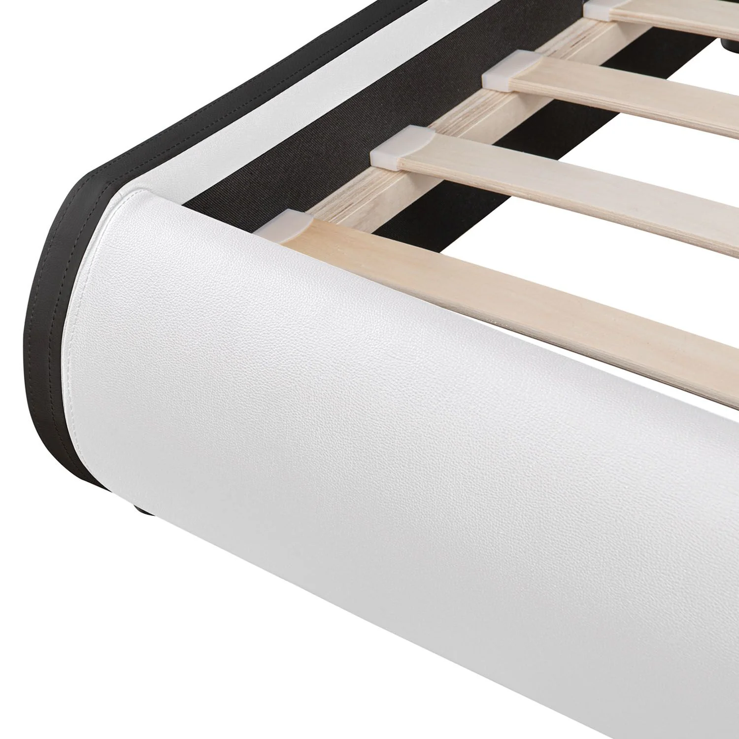 Lit capitonné Séville 2025, 140 x 200 cm, blanc