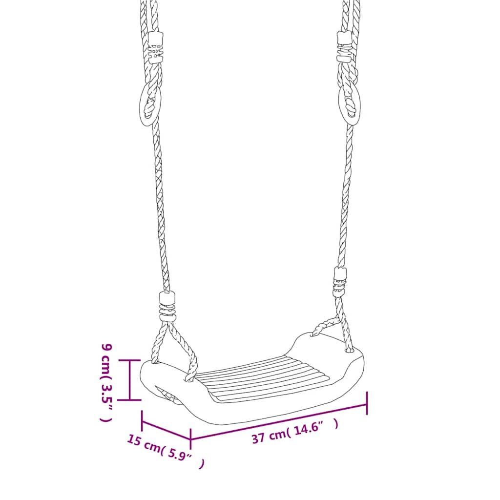 Schaukeln mit Seilen, 2 Stück, blaues Polyethylen, 37 x 15 cm, Vidaxl