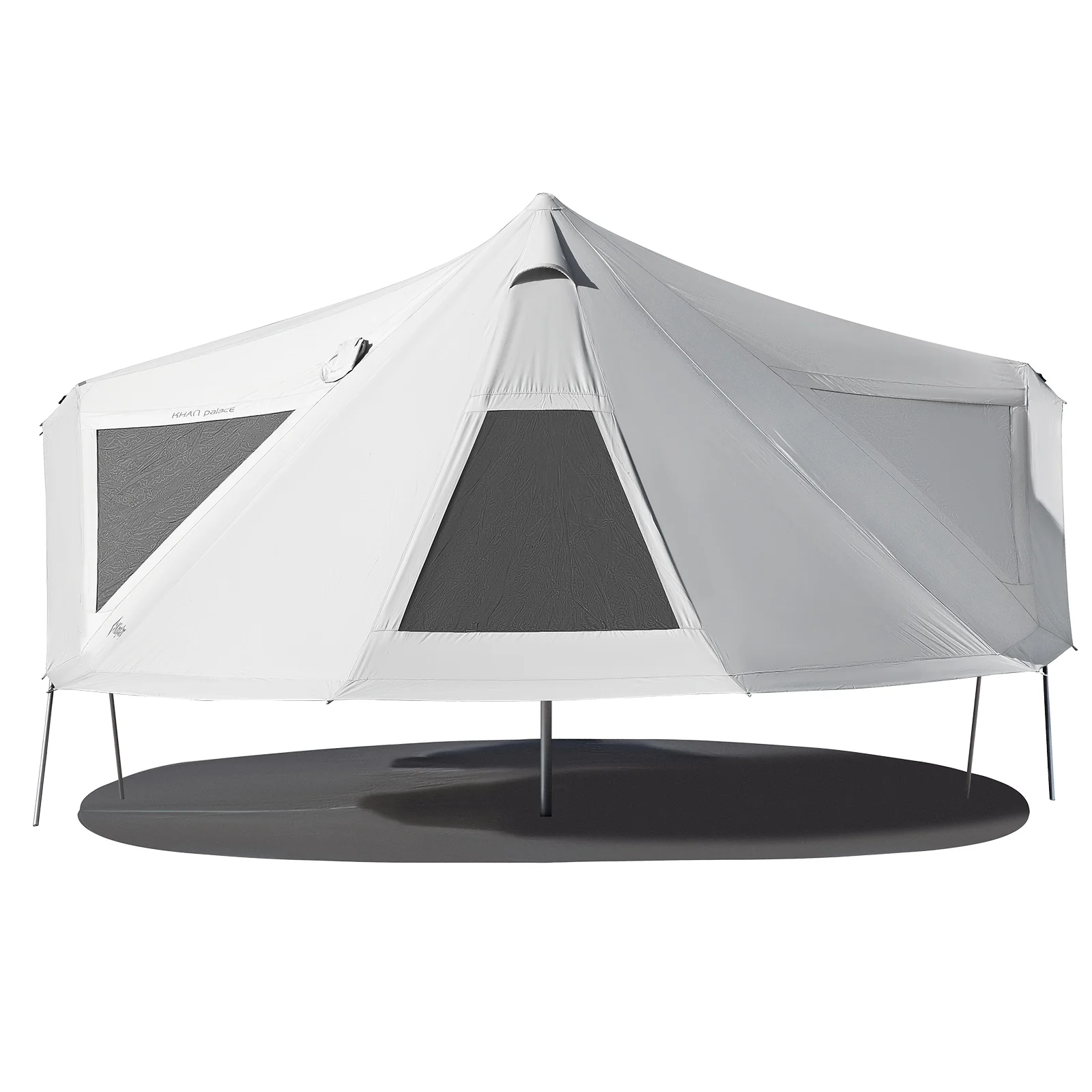 2025 KingCamp Khan Palace – Rummeligt glampingtelt med variabel ventilation, høj indvendig højde og valgfri pejs til store grupper