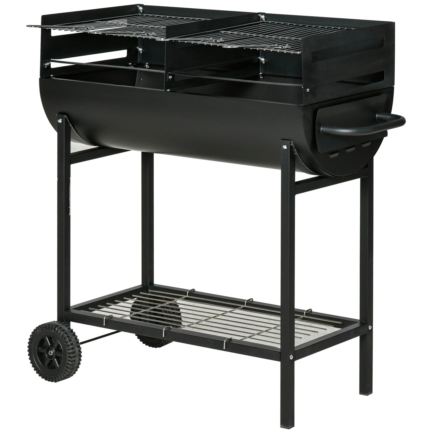 Metall-Holzkohlegrill 90x45x96 cm - Outsunny. Schwarz