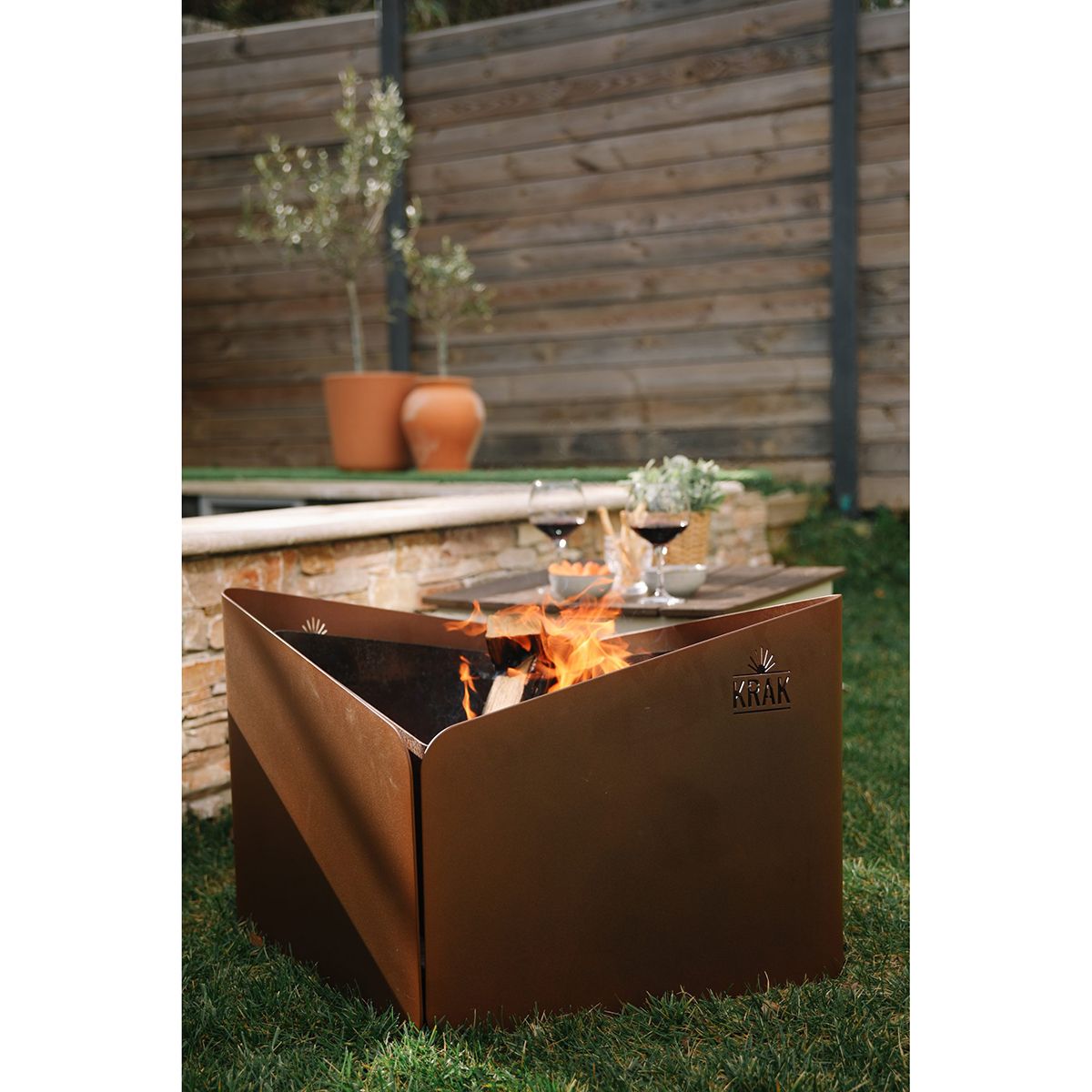 Krak Holzkohlenbecken 79 x 69 cm – Levant Fleur De Rouille