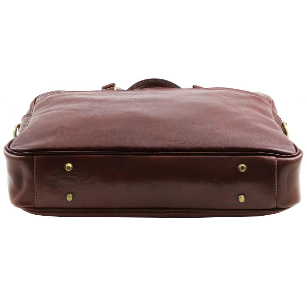 Urbino - Leather laptop briefcase - 2 compartments with front pocket | TL141894