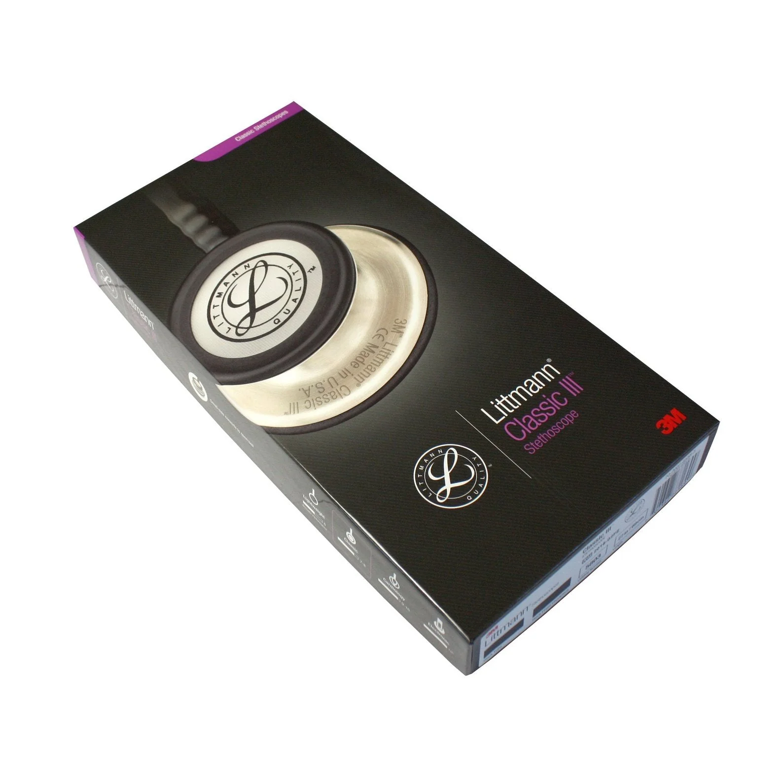 Littmann Classic III Überwachungsstethoskop 2025: Komplett schwarz 5803 - Zusätzliche Gravur