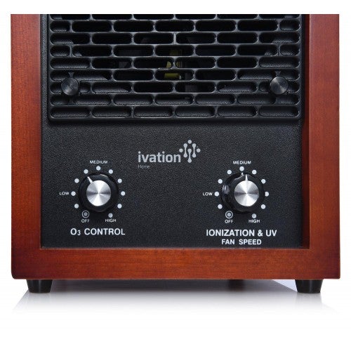 Ivation 5-i-1 HEPA luftrenser og ozongenerator, ionisator og lugtfjerner til rum op til 3.700 kvadratfod. Inkluderer HEPA-, kul- og fotokatalytiske filtre, UV-lys og en negativ iongenerator.