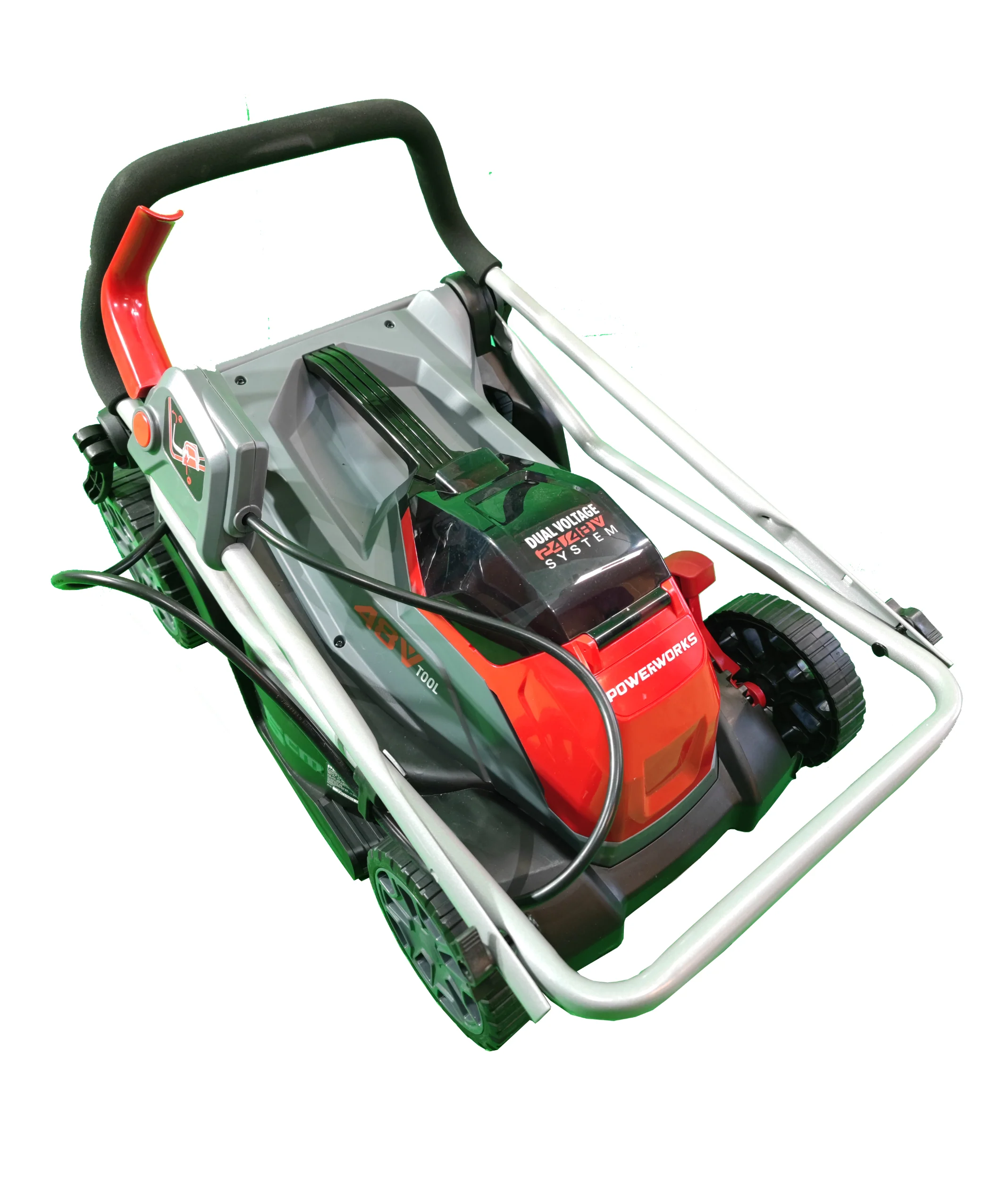 Tondeuse à gazon sans fil Powerworks P48LM35K2 48V (2025). Batterie 48V/2Ah et chargeur inclus.