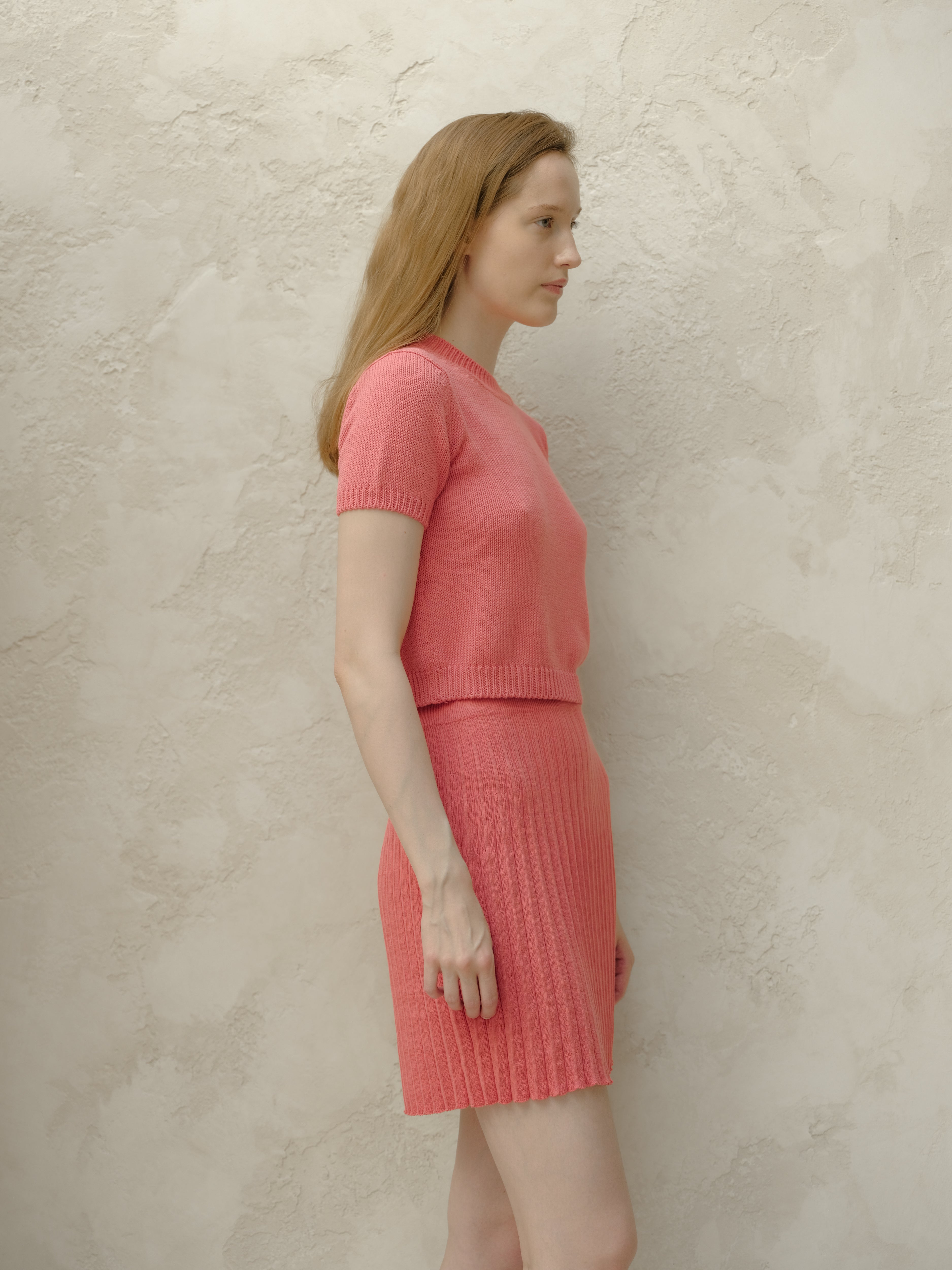 Fine Cotton Plissé Mini Skirt (3D-Knit)