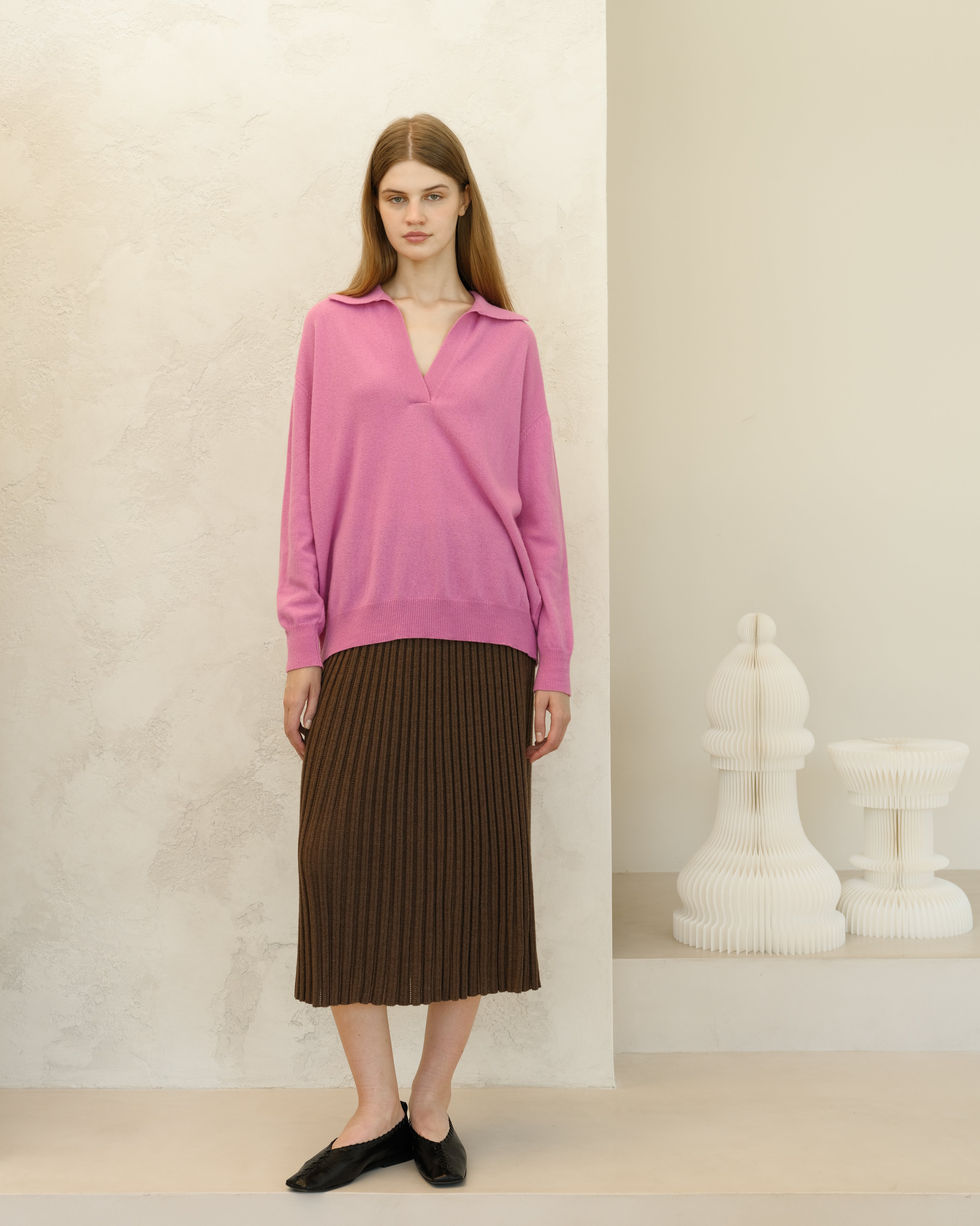 Cashmere Blend Perforated Skirt (3D-Knit)