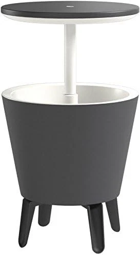 Keter Modern Cool Bar Outdoor-Terrassenmöbel und Spa-Beistelltisch, Grau, 2025