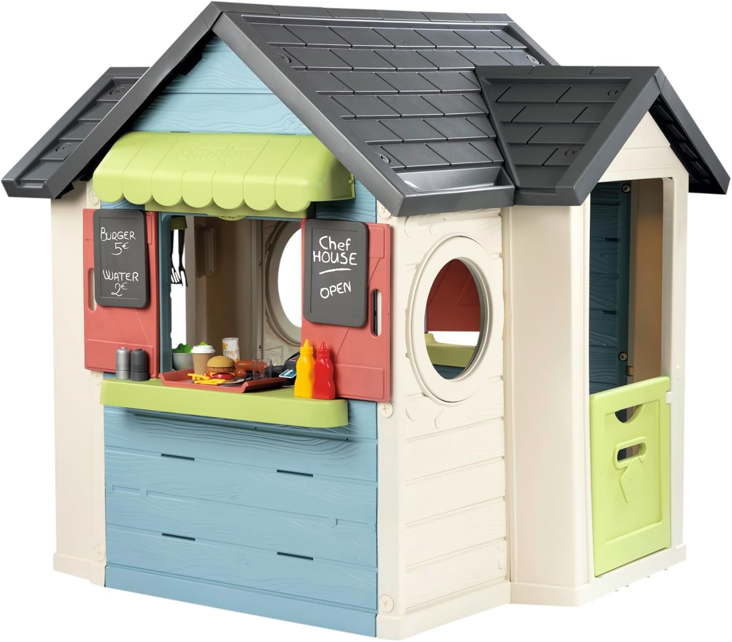 Smoby Life Gartenhaus – Kinder-Spielhaus zum Gärtnern – Inklusive Pflanzgefäß, Vogelfutterhaus, Werkzeug und Zubehör – UV-Schutz – Recyceltes Material – Ab 2 Jahren (7600810408)