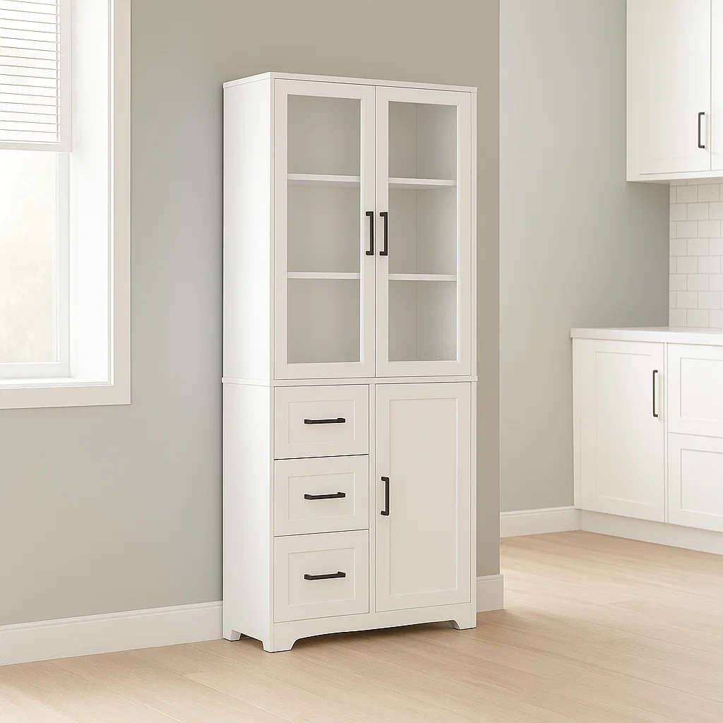 Büroschrank, weiß, Holz, für den Innenbereich geeignet, 78 x 39 x 170 cm