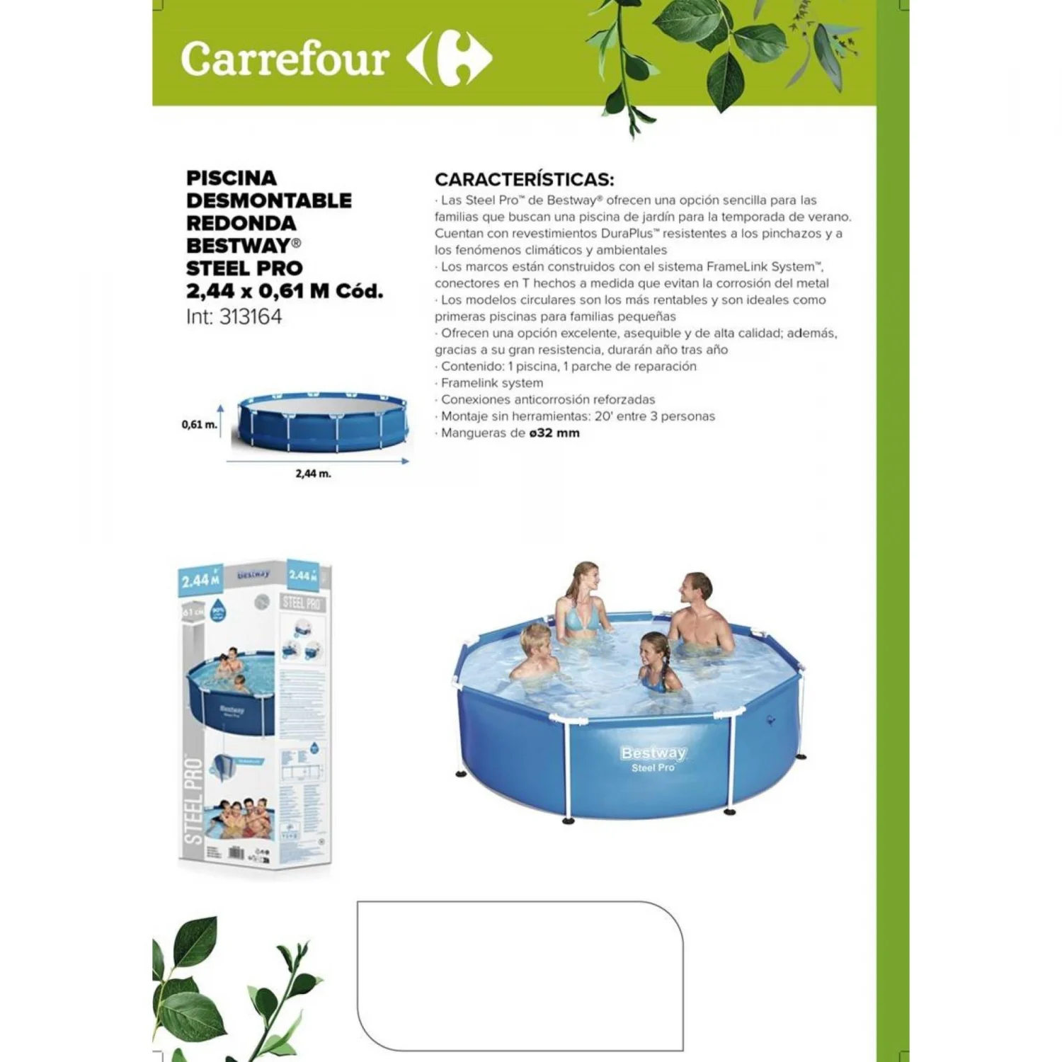 Bestway Schlauchpool 244x61 cm