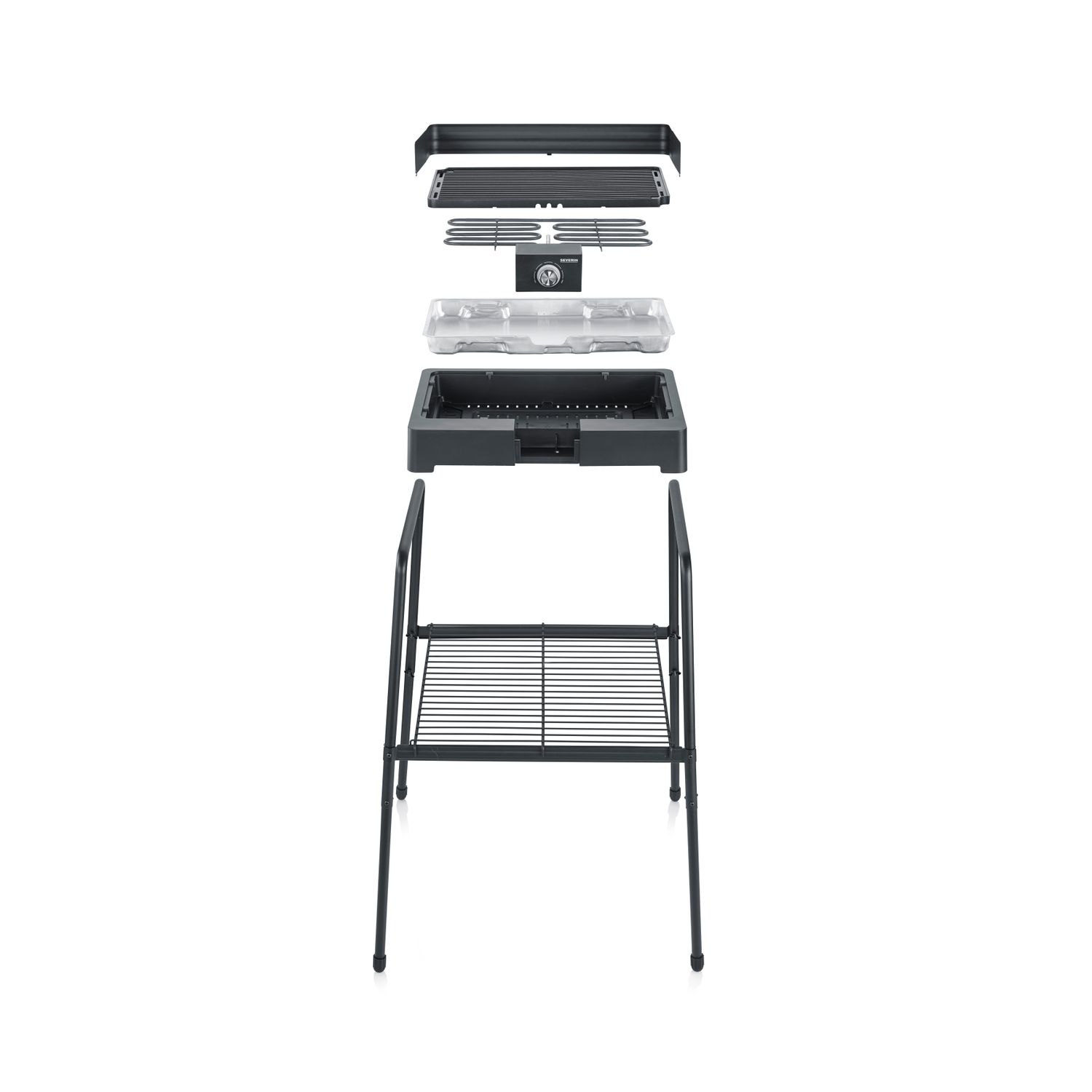 Grill mit Beinen und geripptem Grillrost, 2200 W, Seite 8568, Severin