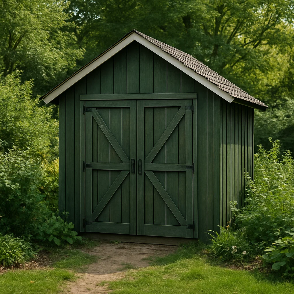 Abri de jardin en bois vert foncé pour usage extérieur 220×190×240 cm wnMyOGb223vy