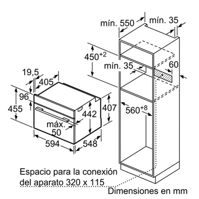 Balay 3cb4130x2 45cm Edelstahl-Backofen