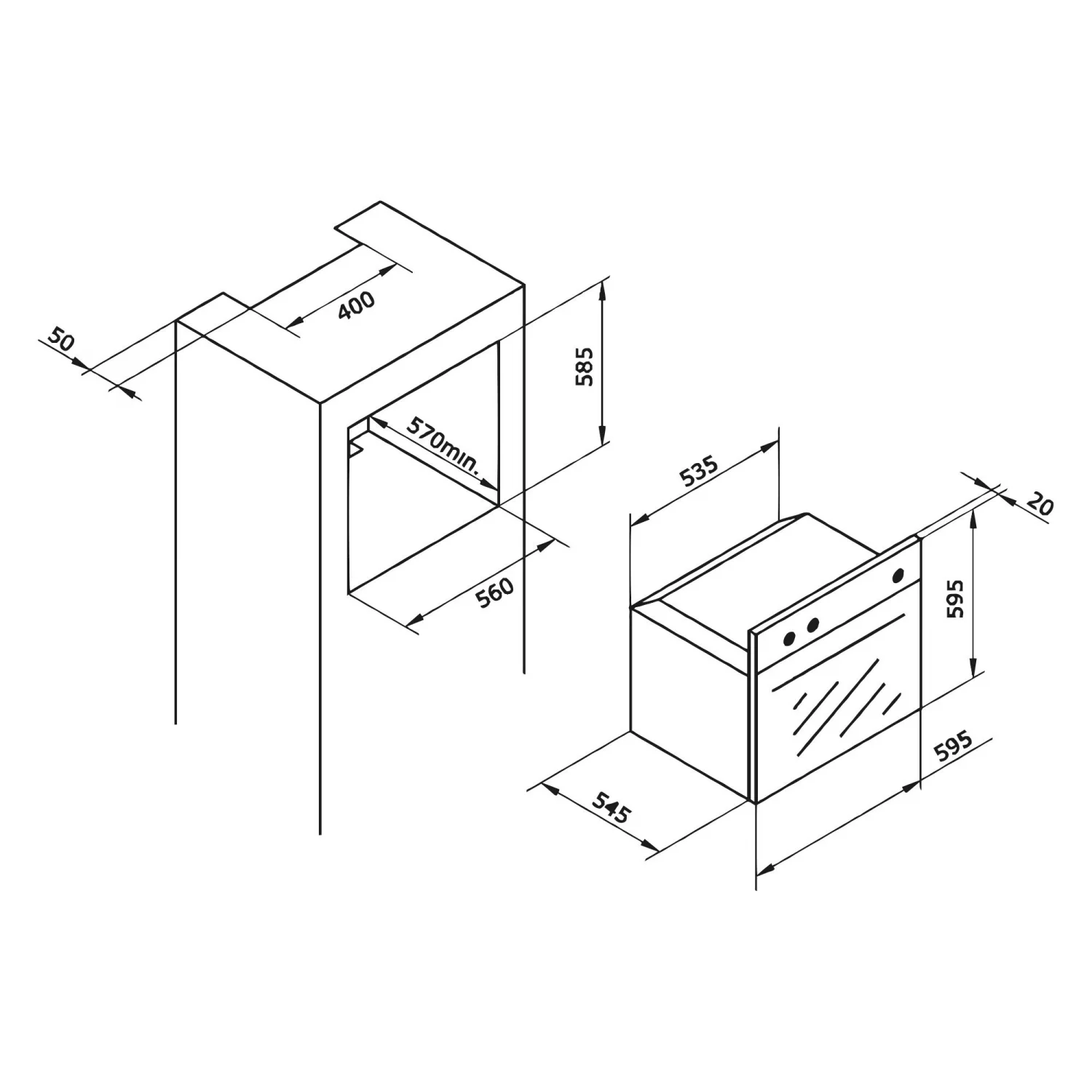 Vitrokitchen HG6IN Erdgasbackofen