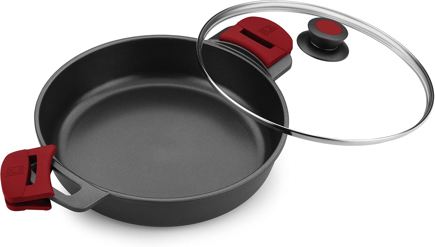 BRA Premiere 9-teiliges Antihaft-Kochgeschirr-Set aus Aluminiumguss, inklusive abnehmbarer Griffe, PFOA-frei, geeignet für alle Herdarten und Backöfen