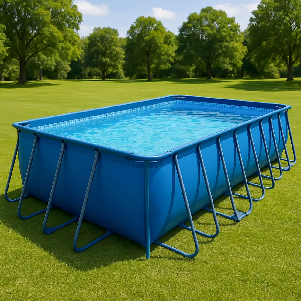 Piscine tubulaire rectangulaire, oui, piscine tubulaire en PVC, acier, extérieur, jardin, terrasse, bleue, 732 x 366 x 132 cm plYhiSg635eJ