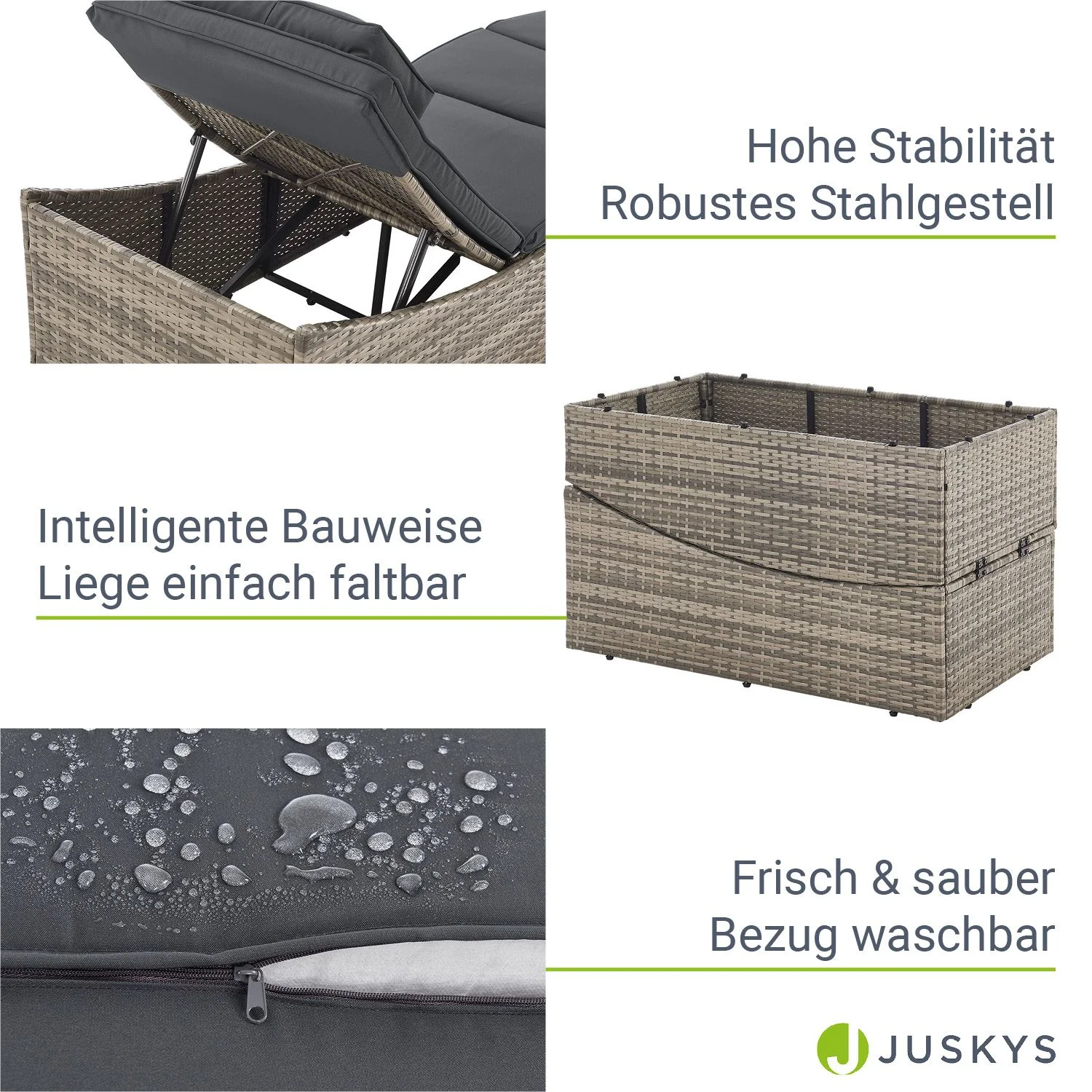 Chaise longue pliante Lamia en polyrotin 2025