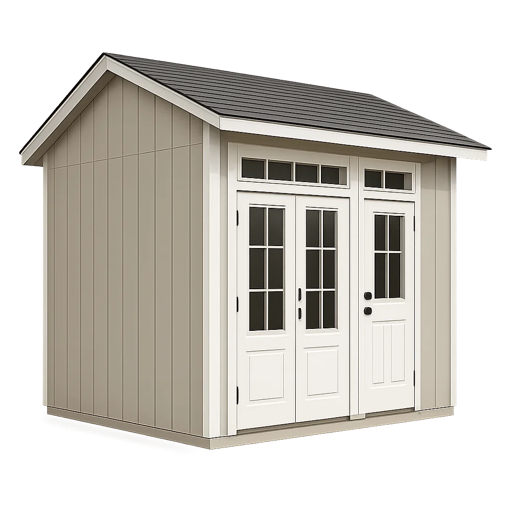 Abri de jardin en bois synthétique beige et blanc, pour usage extérieur, 210 x 140 x 225 cm, EUfEFjV224II