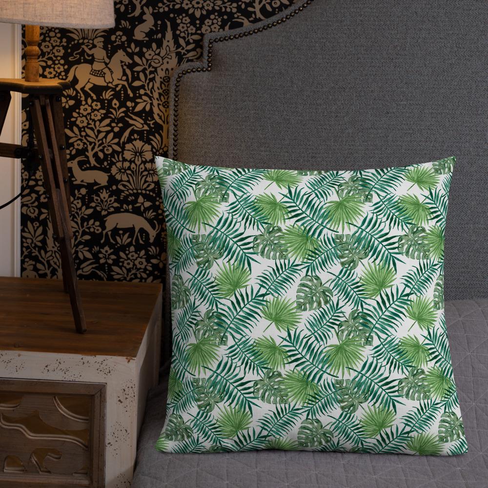 Tropical Leaves Premium Throw Pillow