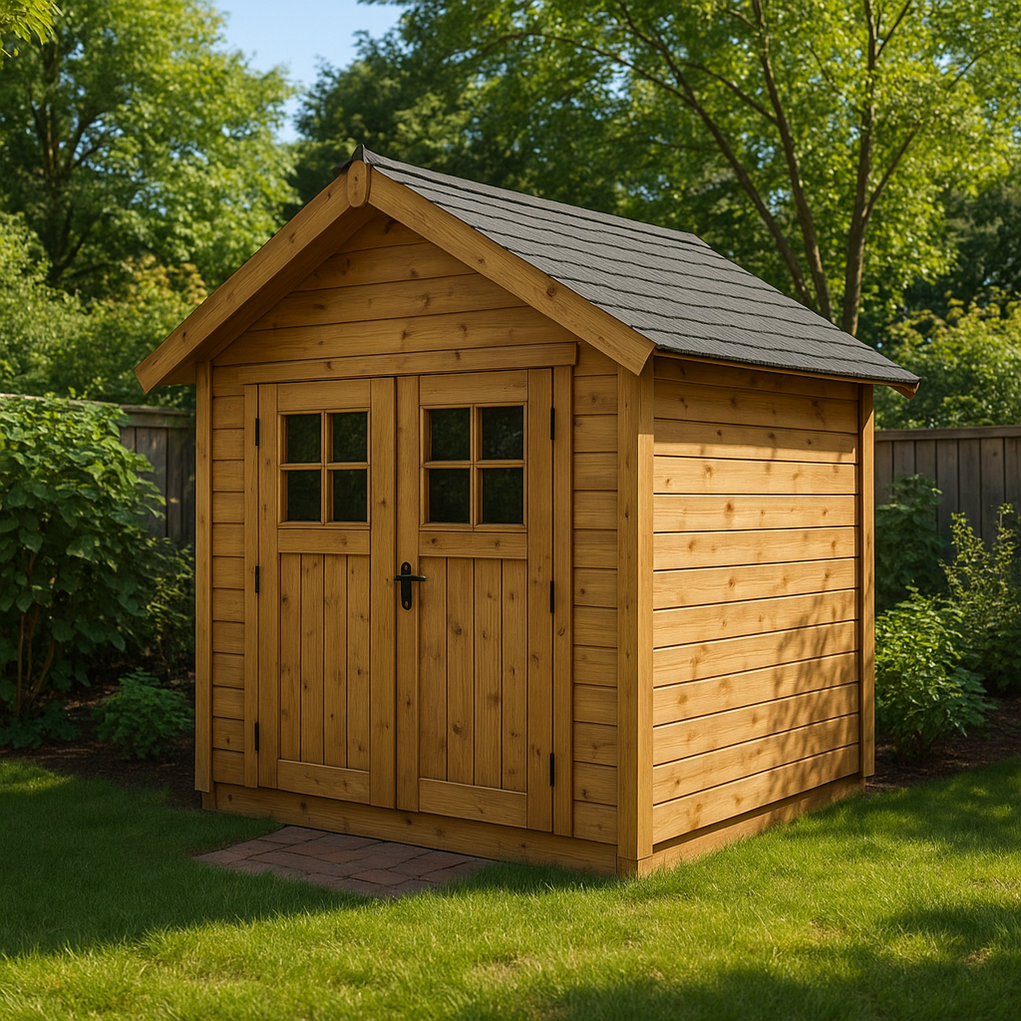 Abri de jardin en bois 224 x 140 x 210 cm marron DNiMPnK376tE