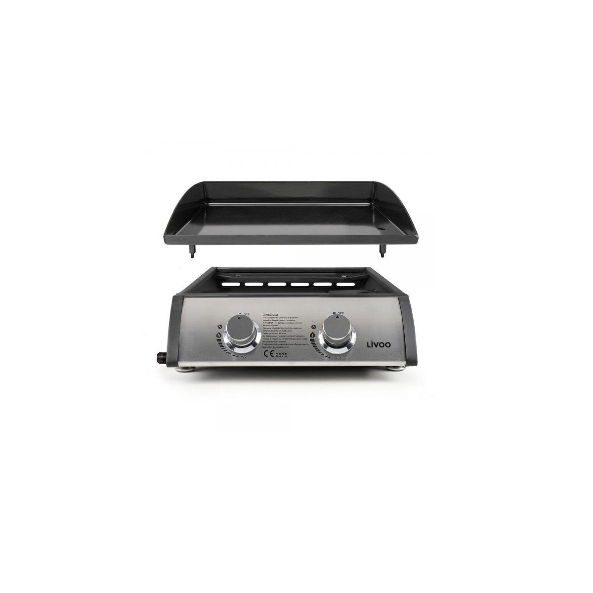 Livoo Gasgrillplatte mit 2 Brennern - Doc296