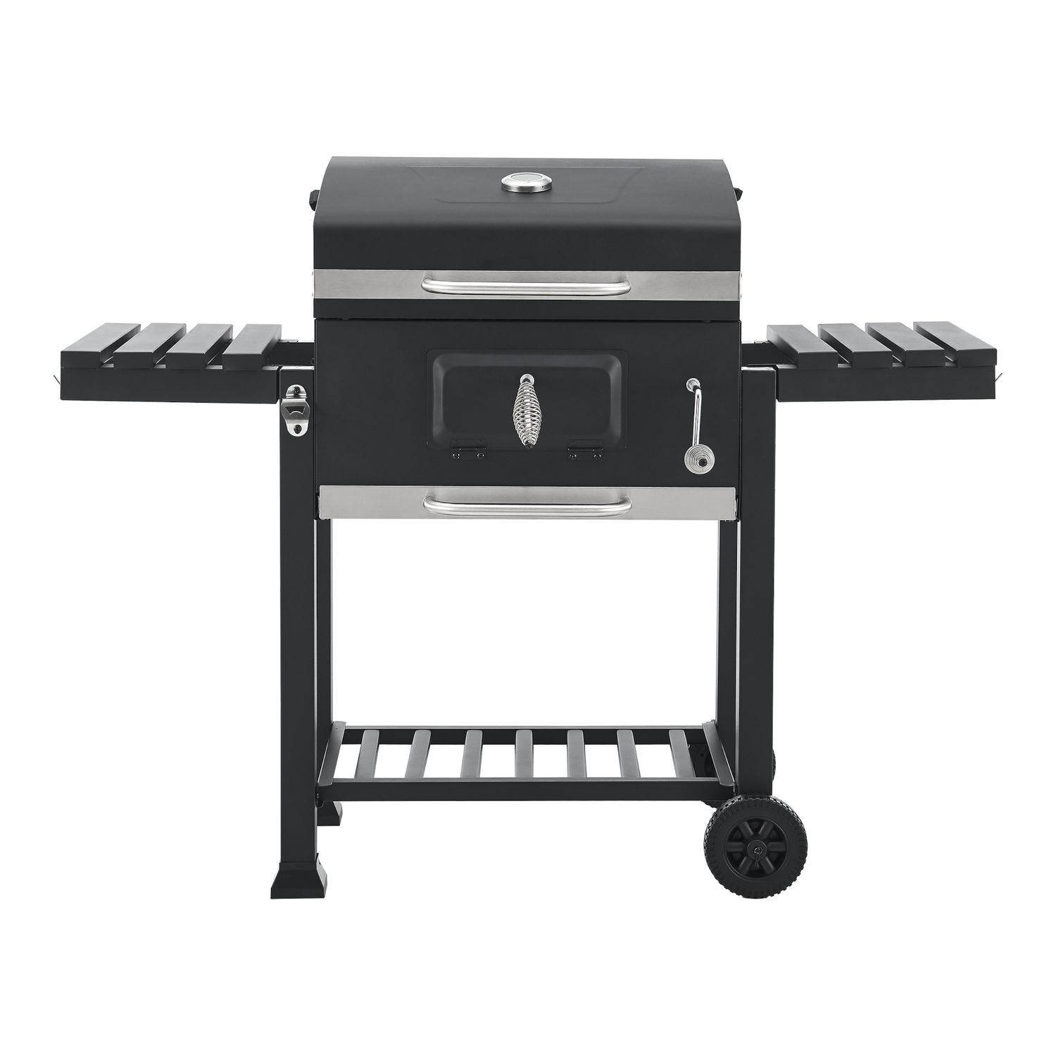 Arnad Holzkohlegrill mit 2 Stahlrosten 105x135x48cm - Schwarz [casa.pro]