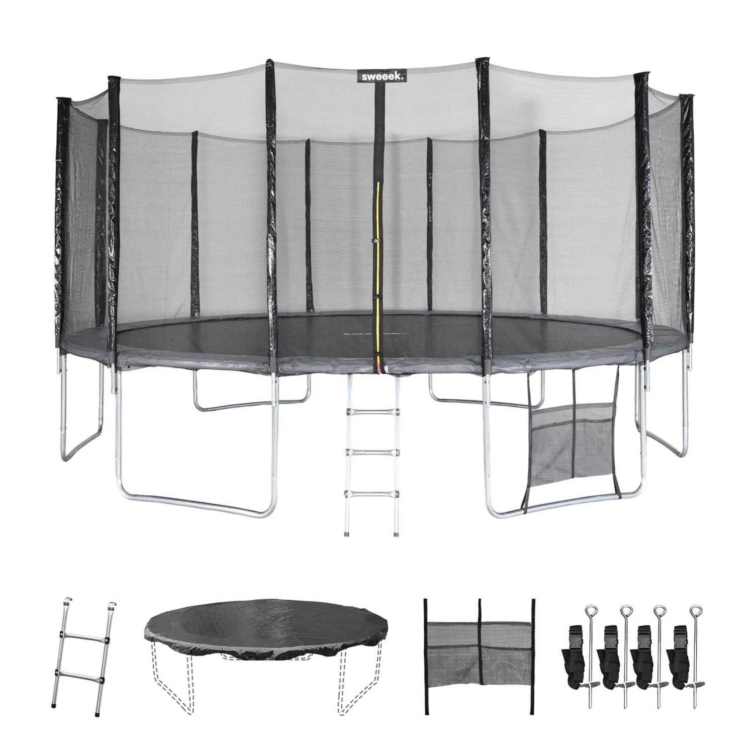 Trampolin mit Zubehörset, 490 cm, Grau