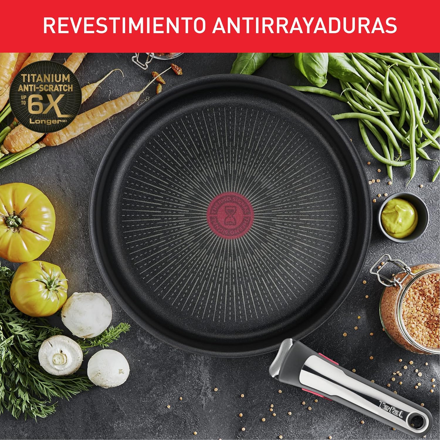 Tefal Ingenio Unlimited On – 3er-Set Töpfe (16/18/20 cm) + abnehmbarer Griff | Induktionsgeeignet, antihaftbeschichtet, mit Titanbeschichtung, Thermo-Signal, PFOA-frei, spülmaschinen- und ofenfest