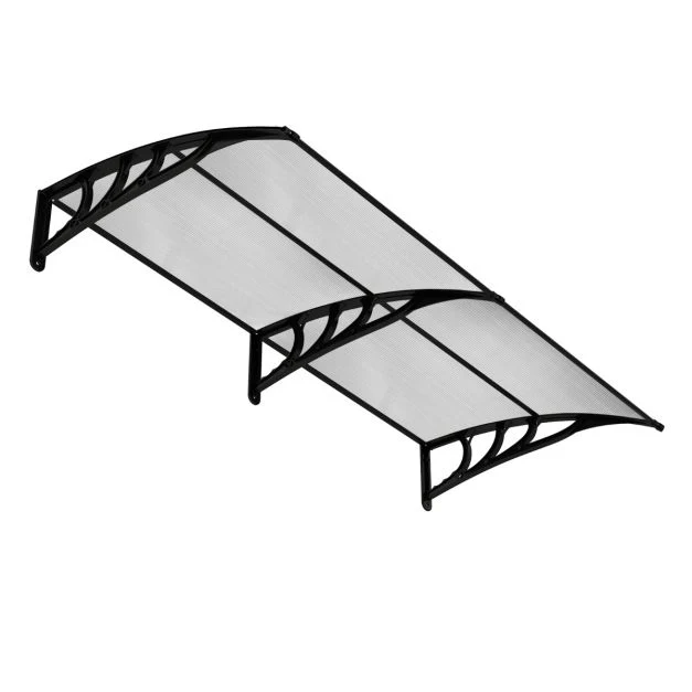 2025 Auvent indgangsmarkise, 199 x 99 cm. Udvendig dør- og vinduesmarkise. Beskyttelse mod regn, sne og vind. Transparent grå.