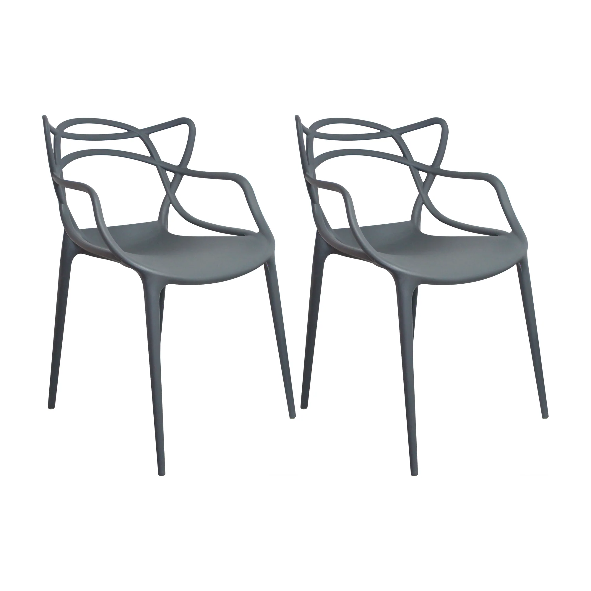 2025 Sæt x 2 Solna havestole 54 cm europæisk grå med armlæn