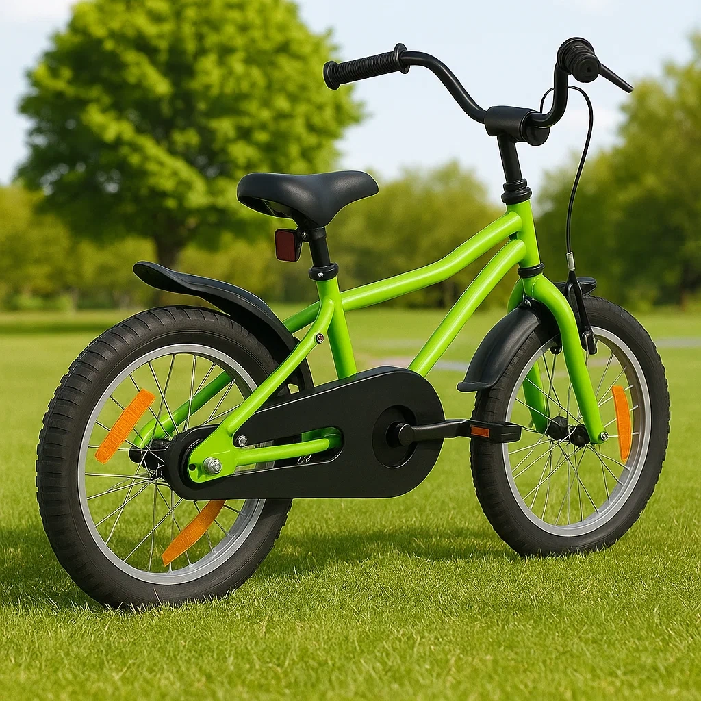 Vélo enfant 16 pouces vert, convient aux enfants de 4 à 6 ans - TnphHnXYm7FA