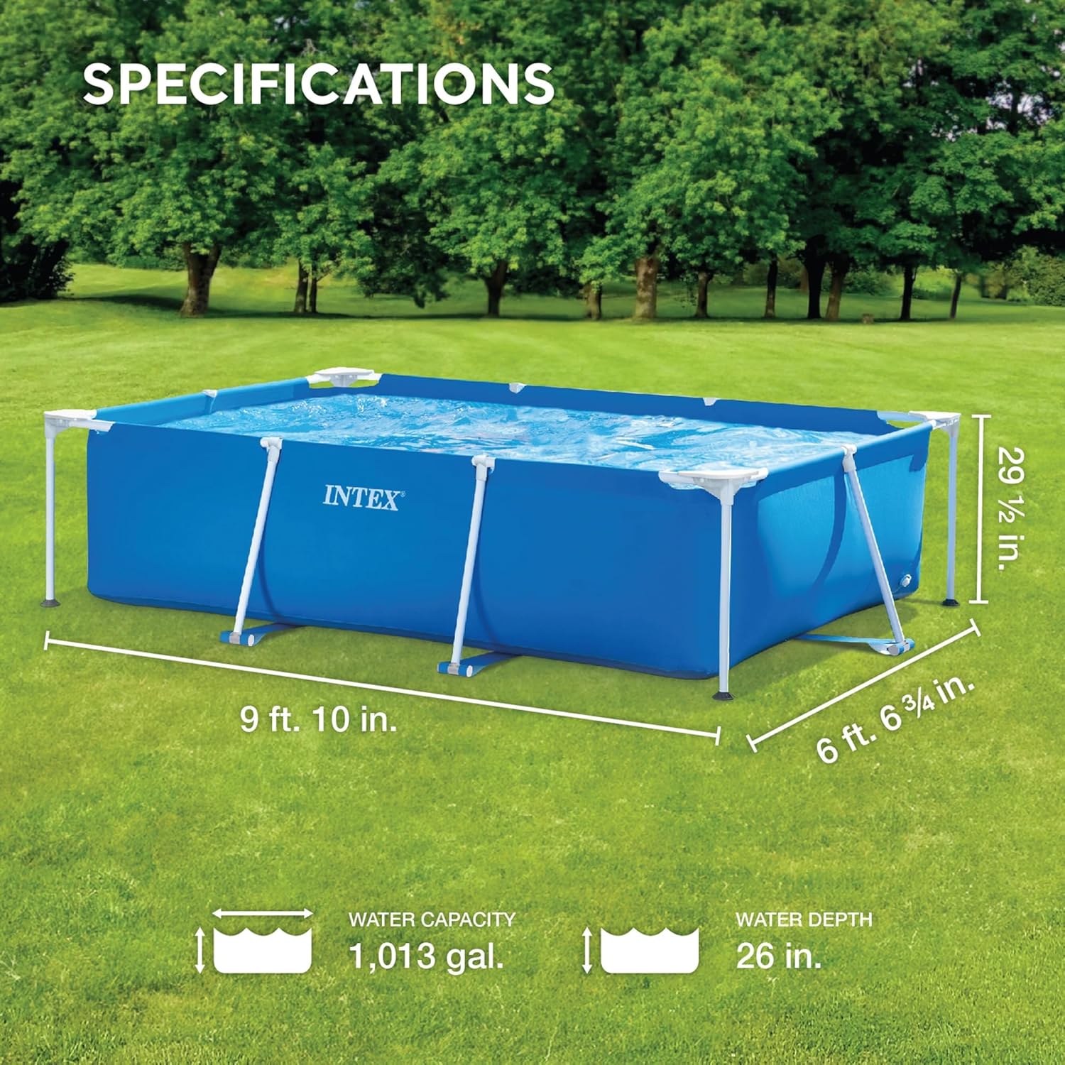 Intex 28271NP – Piscine amovible Small Frame 260 x 160 x 65 cm, 2 282 litres, bleue