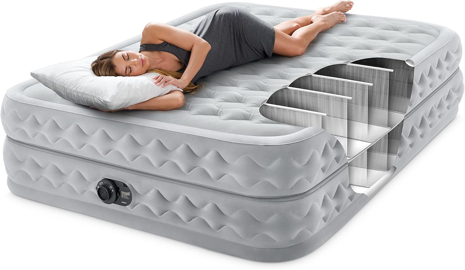 Intex 64428NP – Matelas gonflable ultra moelleux pour 2 personnes avec Fiber-Tech