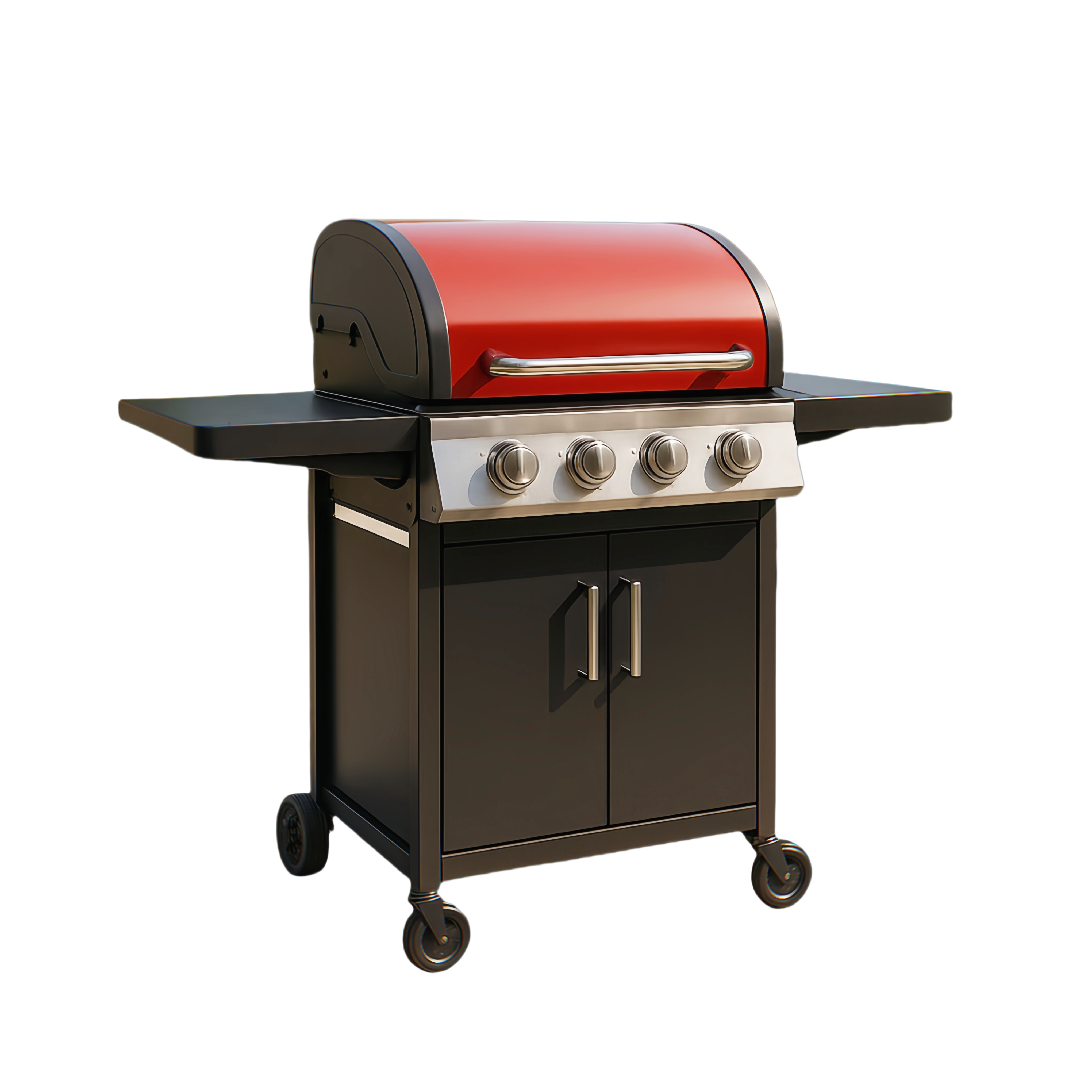 Barbecue à gaz rectangulaire d'extérieur, noir/rouge, 115 x 53 x 130 cm, DvpnYaZ362Zq