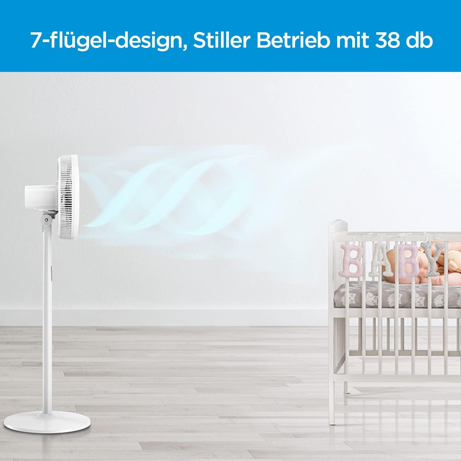 Ventilateur sur pied MIDEA 12 vitesses avec télécommande – Ventilateur silencieux avec oscillation 120º + 135º – Ventilateur avec minuterie, filtre et doubles pales – Débit d'air jusqu'à 24 mètres
