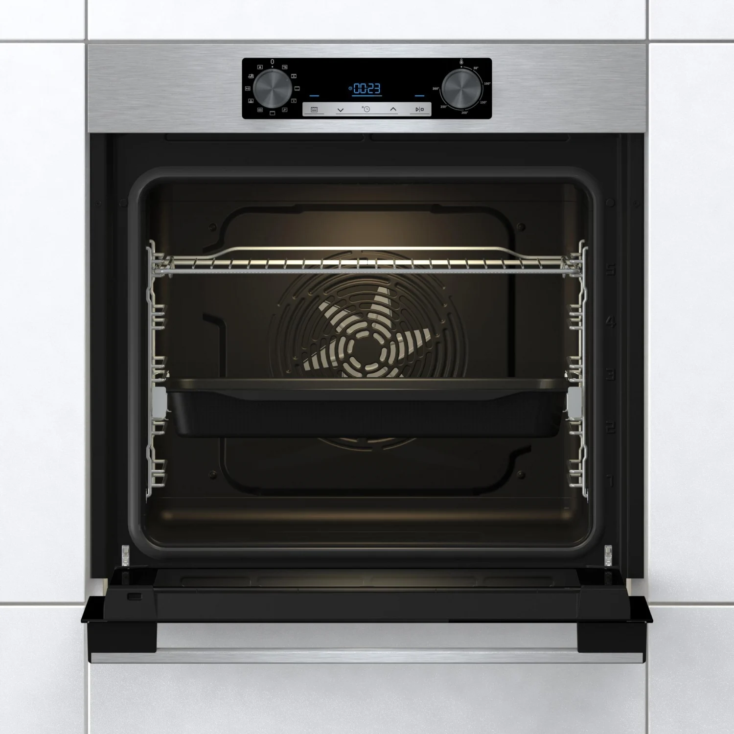 Hisense BI62216AX Multifunktionsbackofen, 2,5 kW, 77 l, Klapptür, 11 Kochfunktionen, Energieeffizienzklasse A – Edelstahl