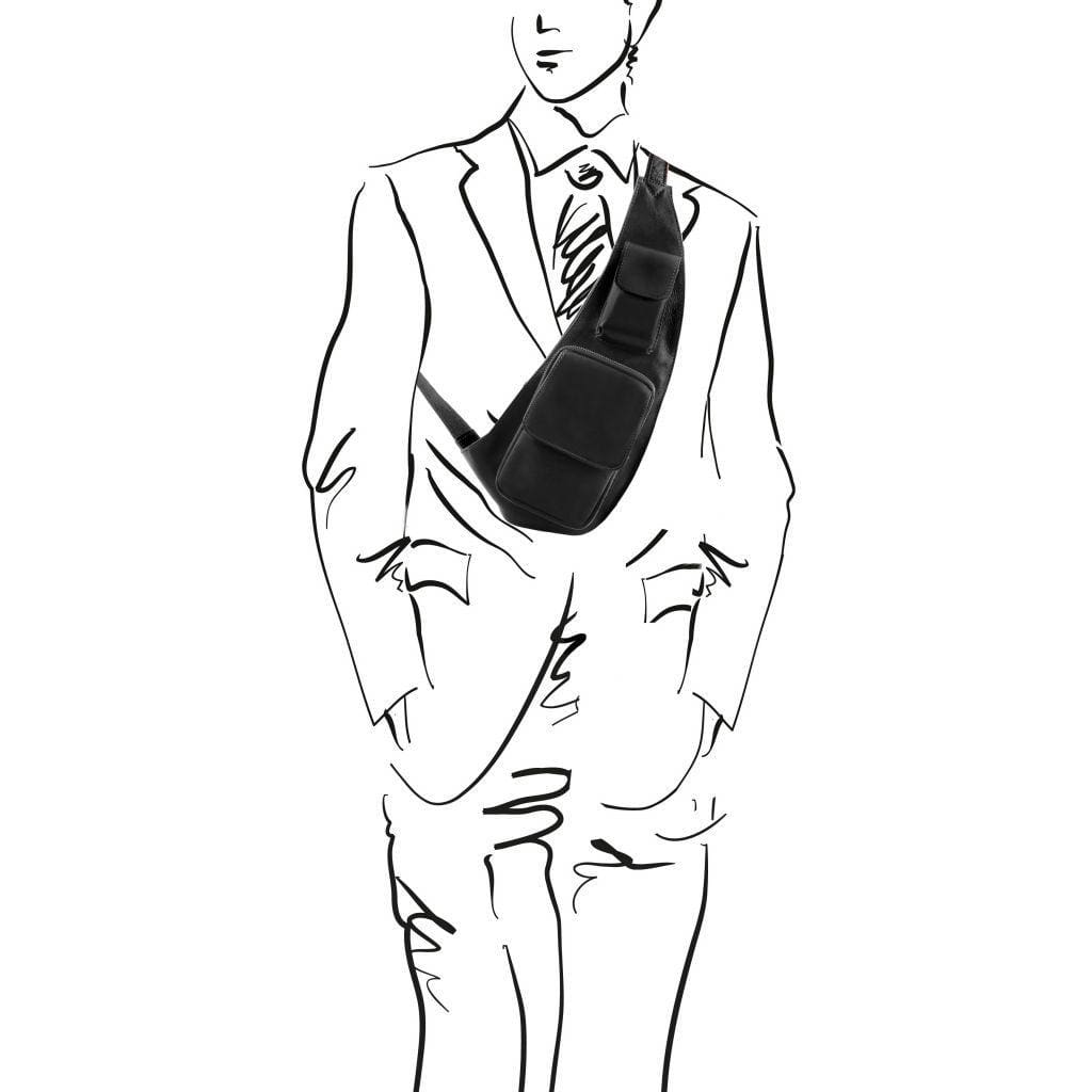 Leather crossover bag | TL141352 men's sling bag