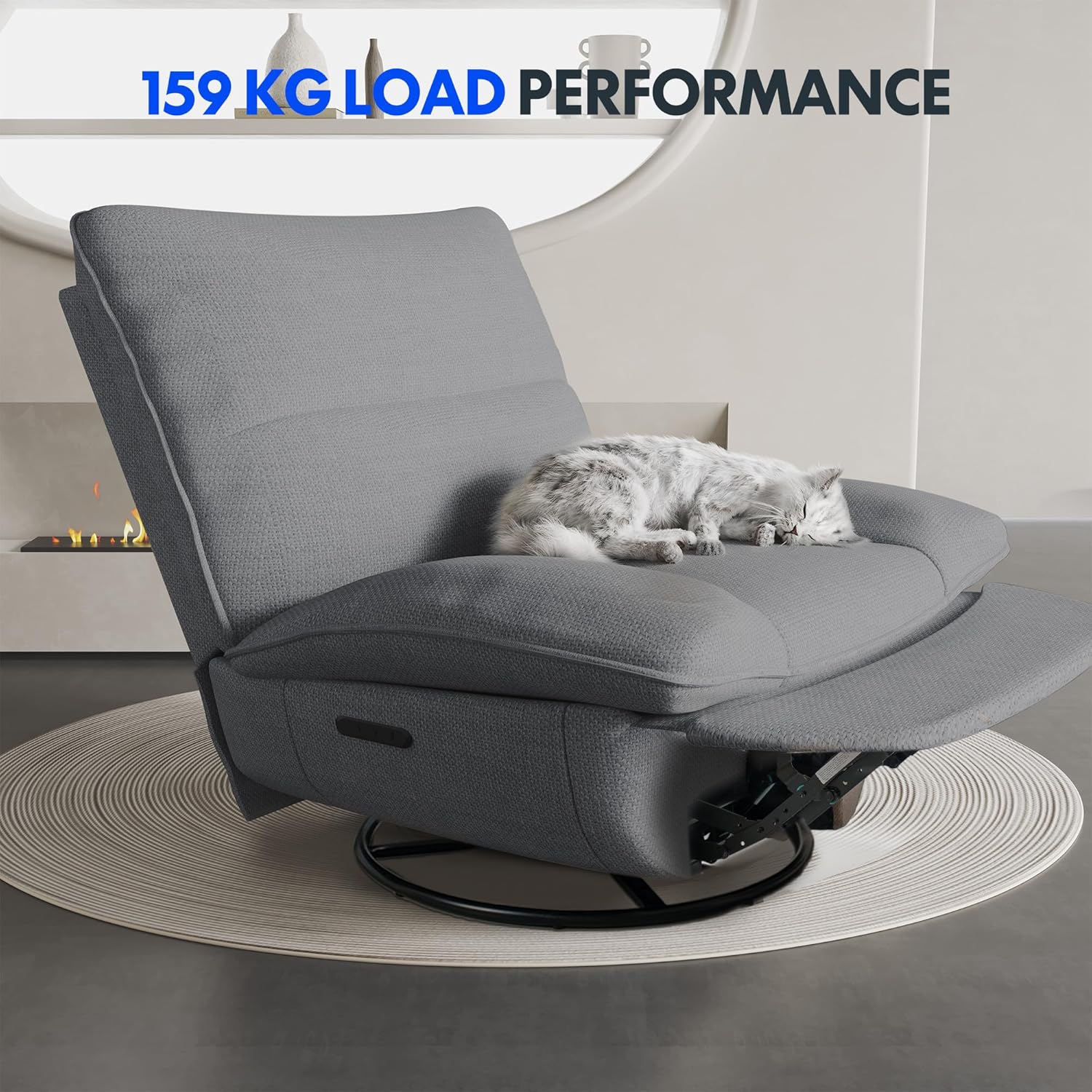 FLEXISPOT XC6 Relaxsessel, Drehsofa mit Wippfunktion, TV-Sessel mit verstellbarer Rückenlehne, Liegesessel für Schlafzimmer, Wohnzimmer und Heimkino (Beige)