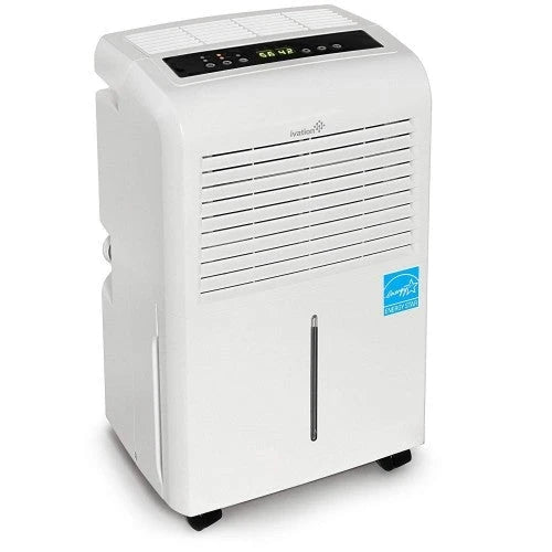 Ivation 30-Pint Energy Star zertifizierter Luftentfeuchter – inklusive programmierbarem Hygrostaten, Schlauchanschluss, automatischer Abschalt-/Neustartfunktion, Timer, Rollen und waschbarem Luftfilter.