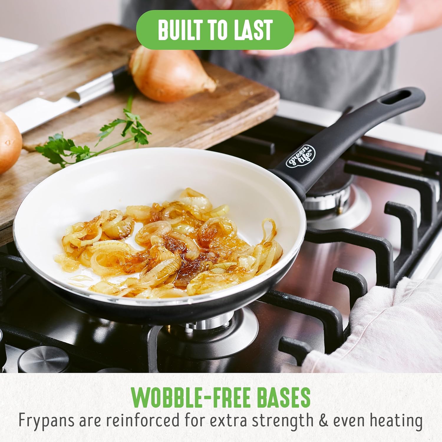 GreenLife Soft Grip 16-teiliges Antihaft-Keramik-Kochgeschirr-Set, bestehend aus Bratpfanne, Stielkasserolle und Topf, PFAS-frei, spülmaschinenfest, ofenfest, türkis