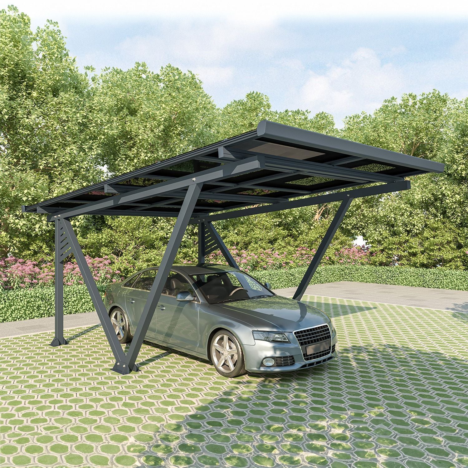 Structure de carport solaire SunLuxe 2025 - 4100 watts