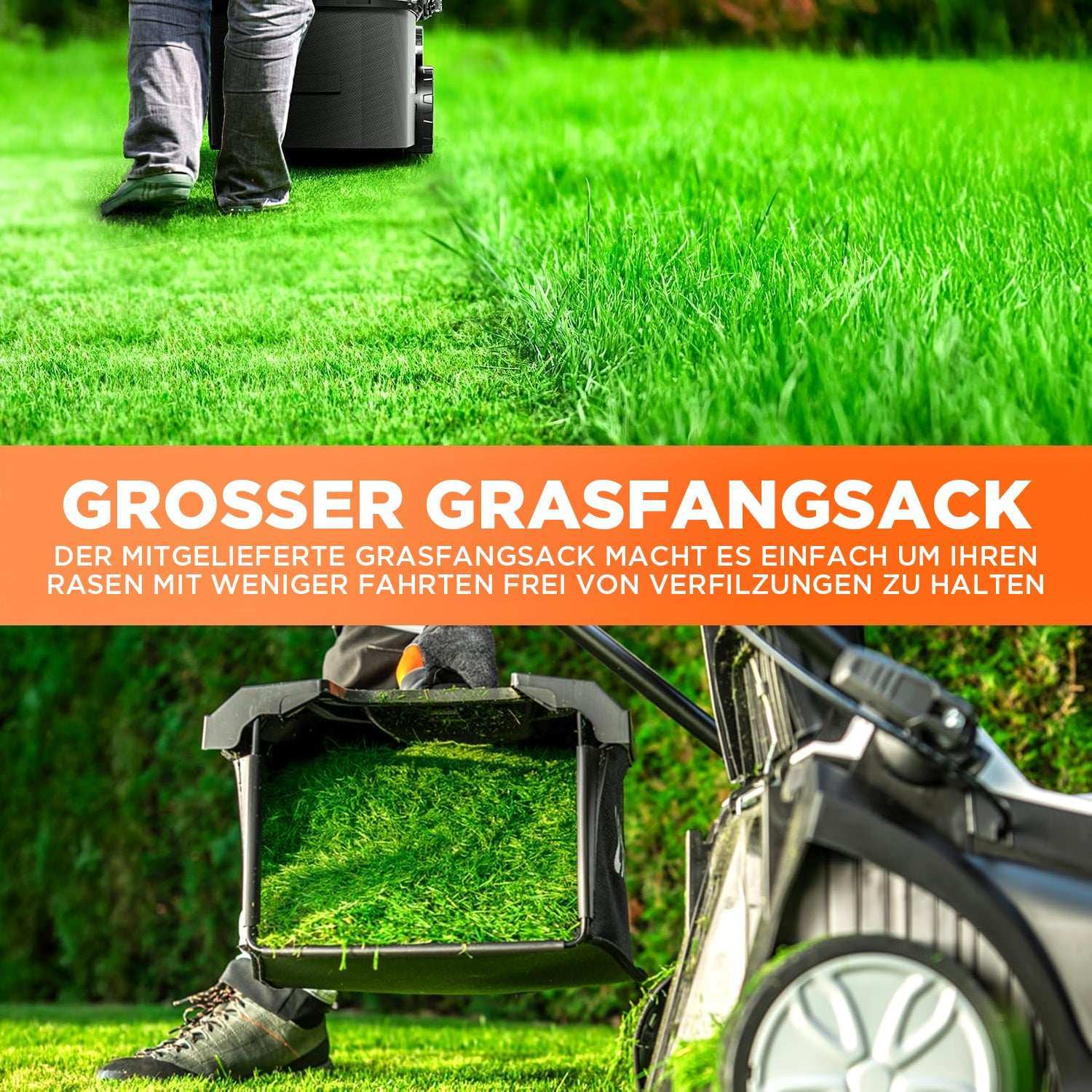 2025 U20 Akku-Rasenmäher 2 x 20 V 37 cm Bürstenlos | Inklusive 2 x 4,0 Ah und 2 x 4,0 Ah-SE Akkus | Mäht mühelos bis zu 600 m²