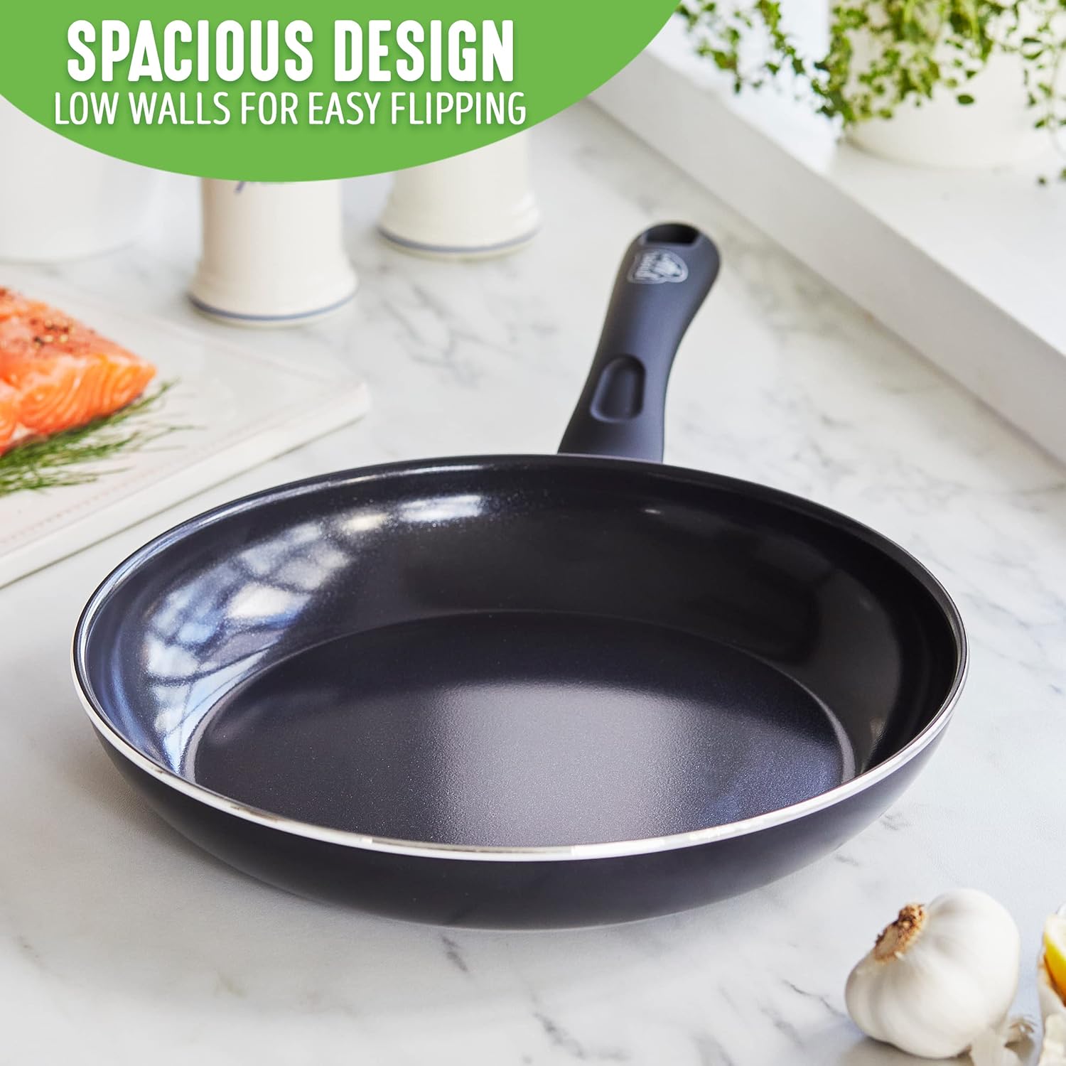 GreenLife Soft Grip 16-teiliges Antihaft-Keramik-Kochgeschirr-Set, bestehend aus Bratpfanne, Stielkasserolle und Topf, PFAS-frei, spülmaschinenfest, ofenfest, türkis