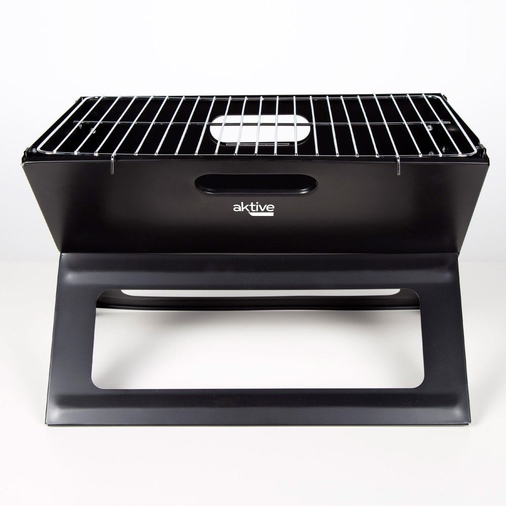 Aktive tragbarer und faltbarer Holzkohlegrill, 45 x 29 x 30 cm, Stahl, mit Tragegriff