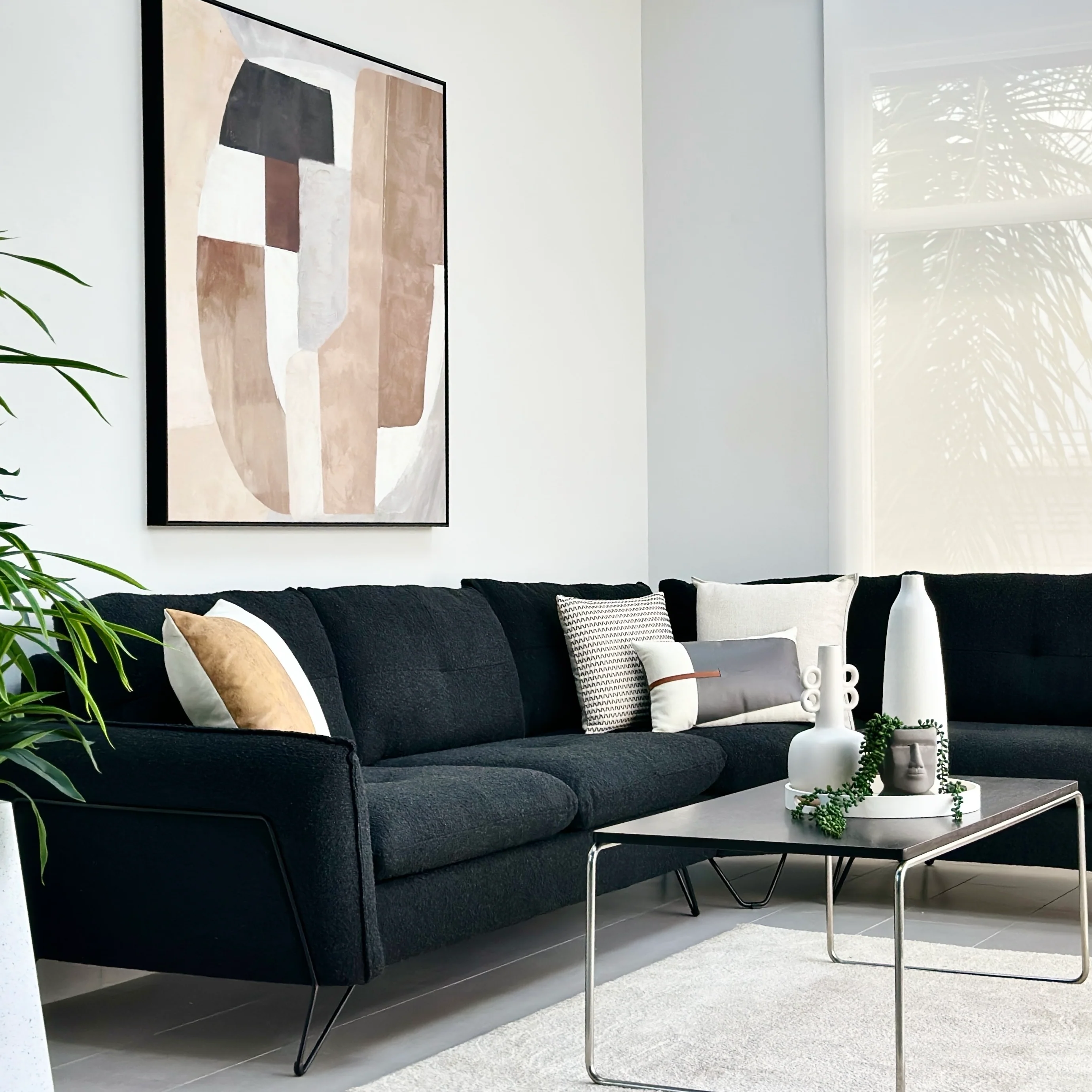 Cami Schwarzes Ecksofa, rechte Seite