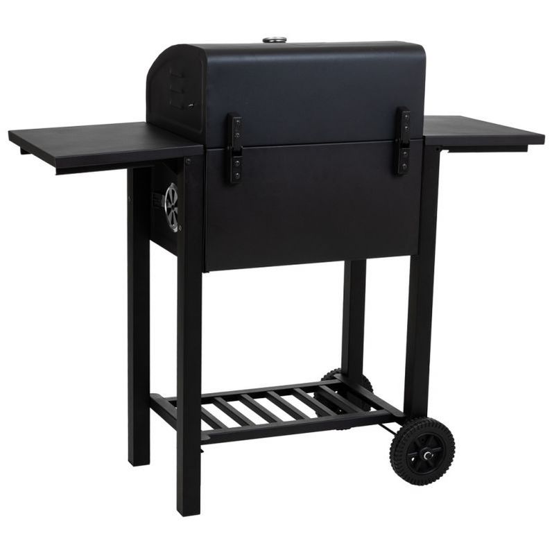 Schwarzer Metall-Grillwagen